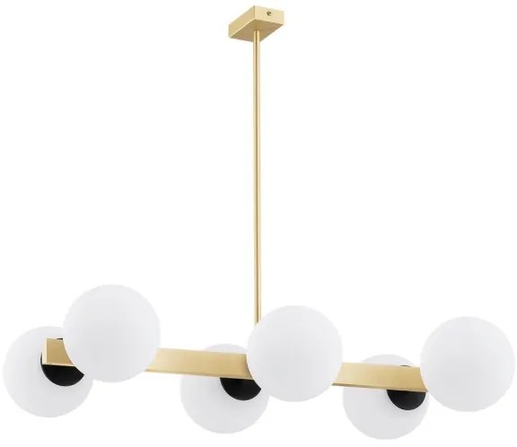 Argon 2549 - Csillár rúdon FREEMONT 6xE27/15W/230V arany/fehér/fekete