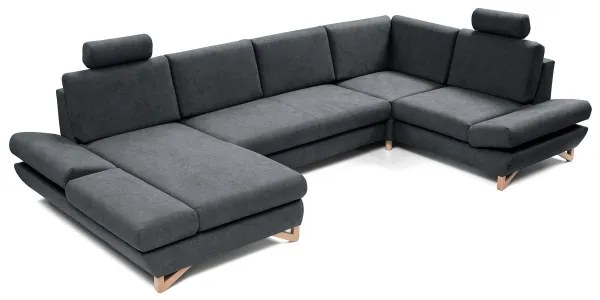 U-alakú, kihúzható kárpitozott sarokgarnitúra tárolóhellyel AVESTA, antracit