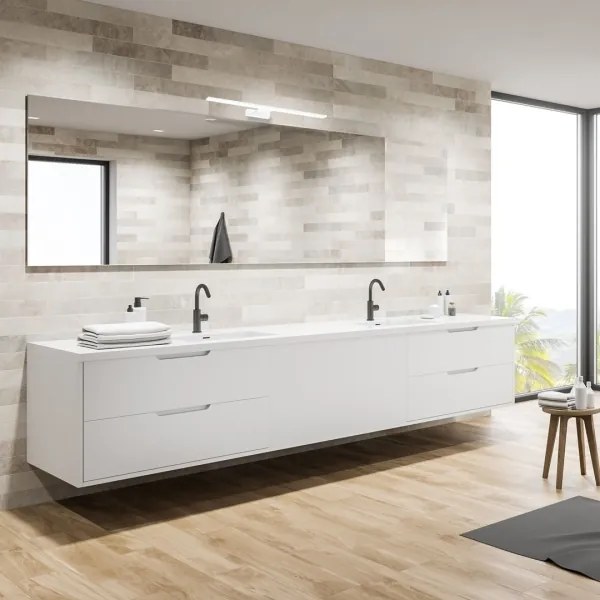 SHINE LED fürdőszobai fali lámpa, 7 W, 230 V, 40 cm, IP44, fehér