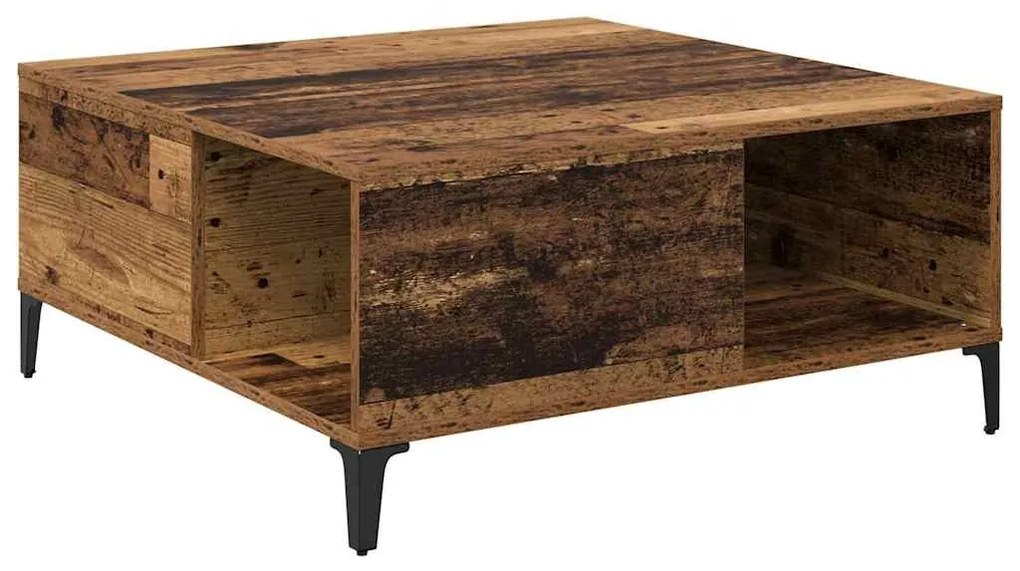 vidaXL Dohányzóasztal Öreg fa 80 x 80 x 36,5 cm Faanyag