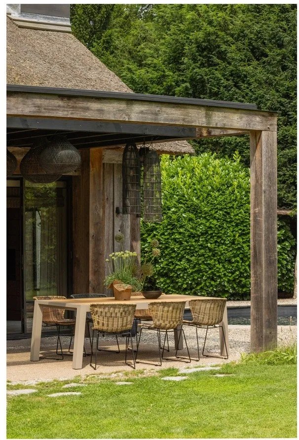 Natúr színű műrattan kerti szék szett 2 db-os Wings – WOOOD