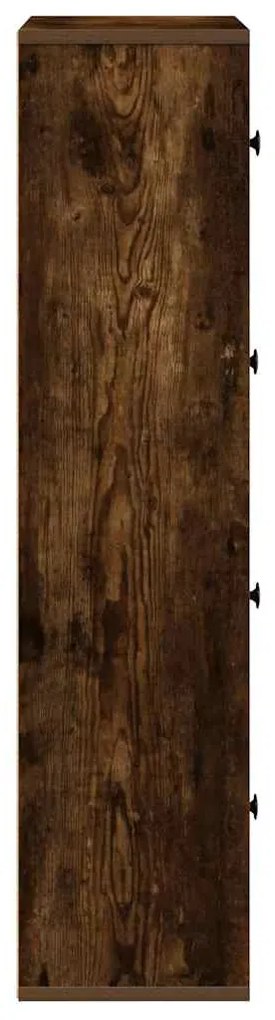 füstös tölgy színű szerelt fa könyvszekrény 60x24x101,5 cm