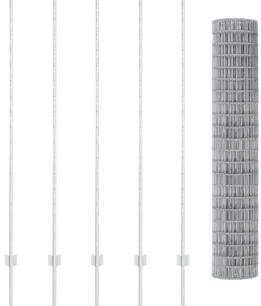 Kert Kerítés Görgeteg Szett 2 db Galvanizált acél 10 x 1,5 m
