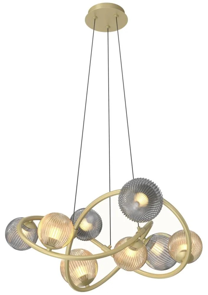 Wofi 7015-804 - LED Csillár zsinóron METZ 8xG9/3,5W/230V arany/szürke