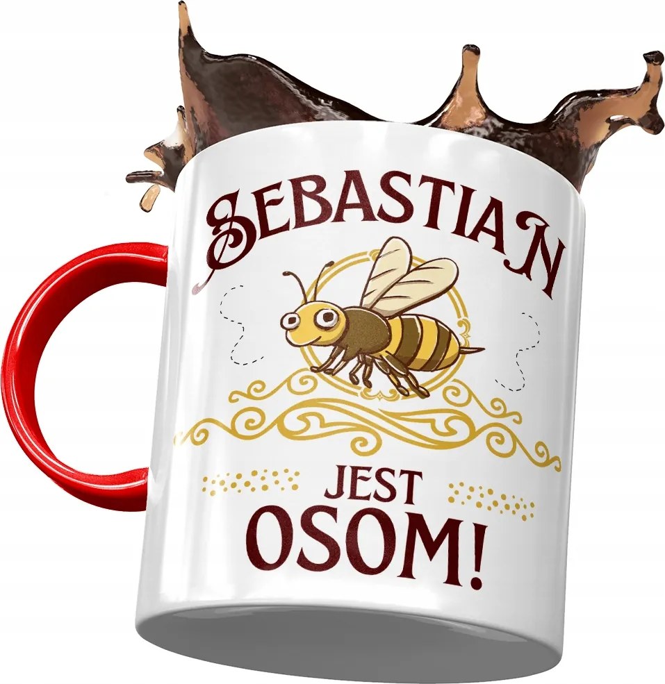 Piros bögre Sebastian Férj Kolléga Ajándék Nyomtatott Fotóval