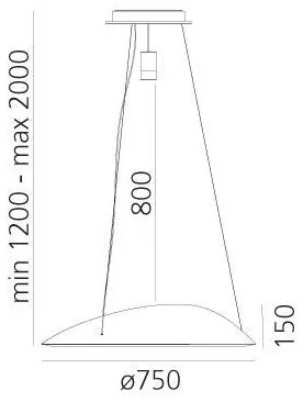 Artemide 1402010APP-LED RGBW Dimmelhető csillár zsinóron AMELUNA LED/45W/230V 3000K