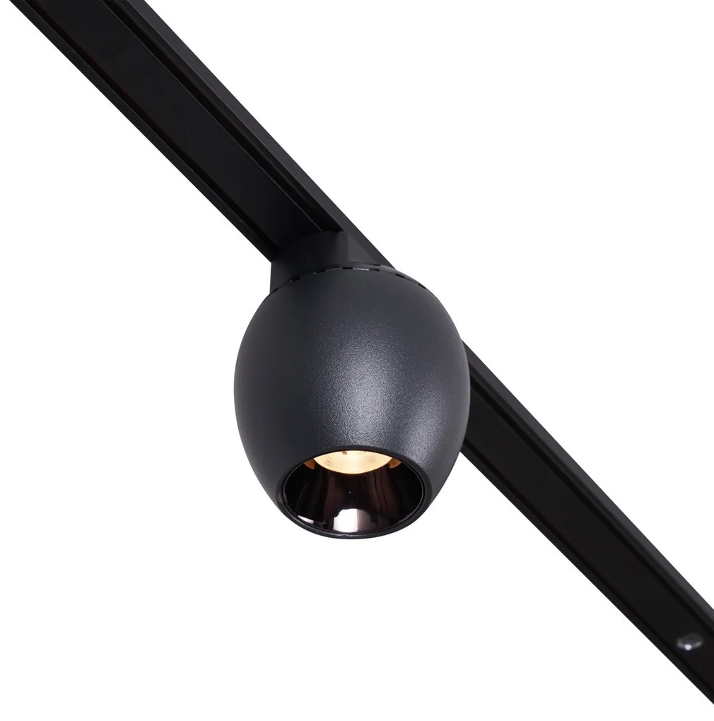 Modern sínrendszer 4 fekete spotlámpával, 1 fázisú - Magnetic Zagaye