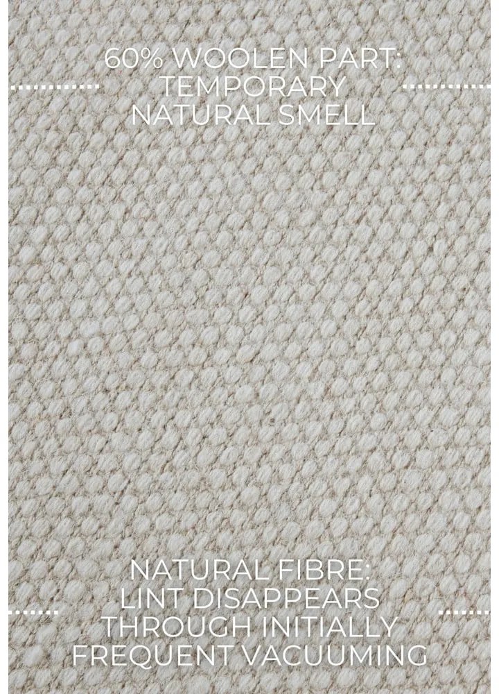 Krémszínű kézi szövésű gyapjúkeverék szőnyeg 80x150 cm Pradesh Natural White – Elle Decoration