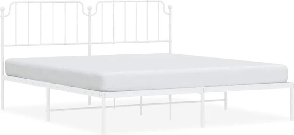 vidaXL fehér fém ágykeret fejtámlával 183 x 213 cm