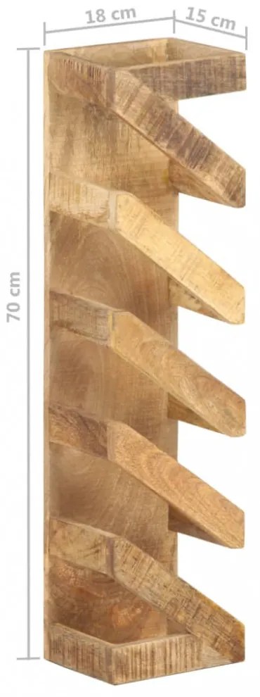 vidaXL tömör mangófa bortartó állvány 5 palackhoz