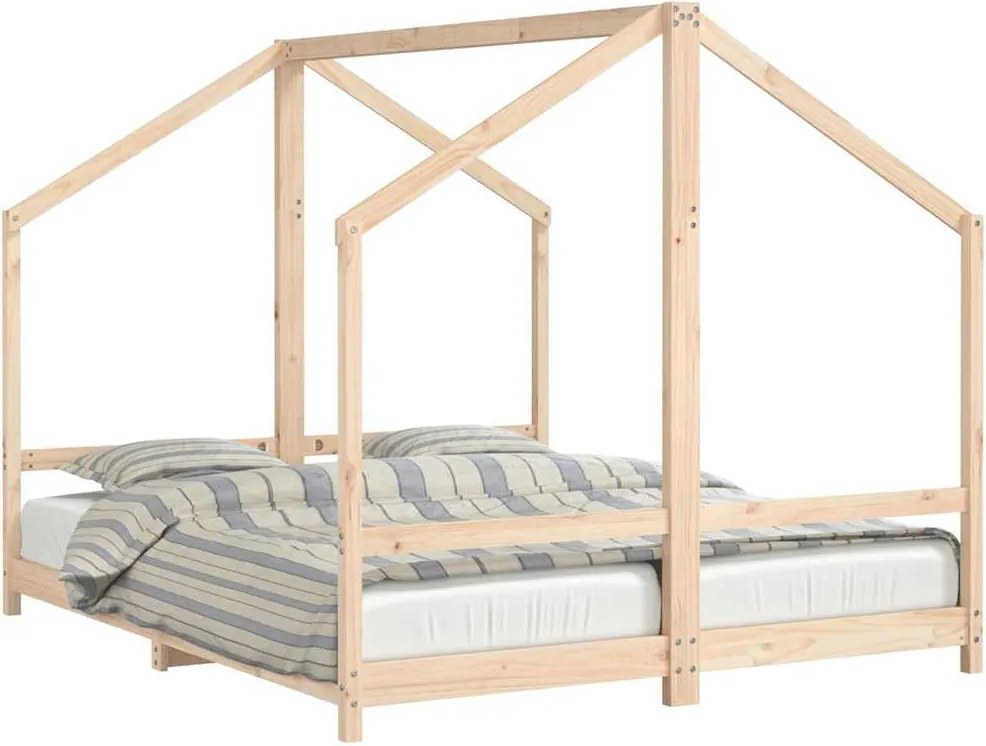 vidaXL tömör fenyőfa gyerekágykeret 2 x (80 x 200) cm