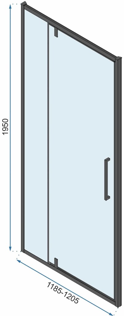 Rea Rapid Swing, sarokzuhanykabin 100 (ajtó) x 90 (fal), 6mm átlátszó üveg, fekete profil, KPL-009929