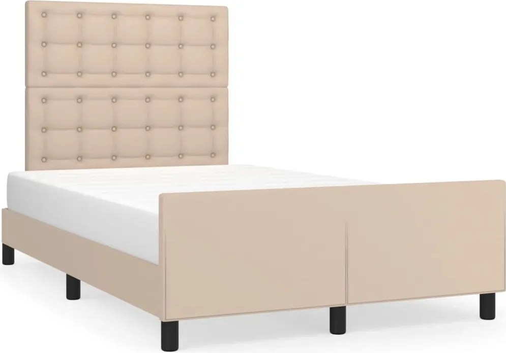 vidaXL cappuccino színű műbőr ágykeret fejtámlával 120x200 cm