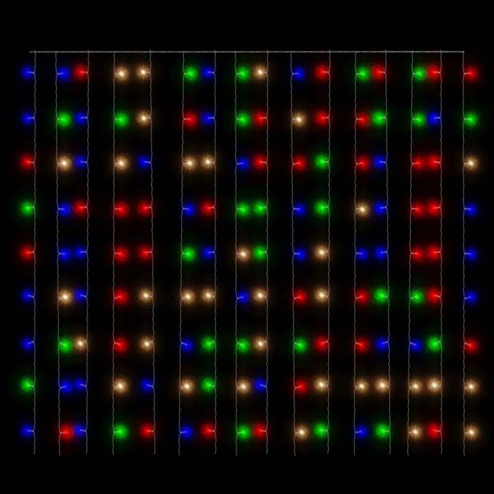 8 funkciós színes fényfüggöny 300 LED-del 3 x 3 m
