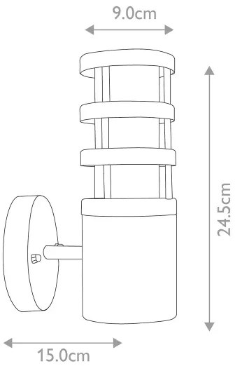 Elstead HORNBAEK-W1 - Kültéri fali lámpatest 1xE27/60W/230V IP44 fekete