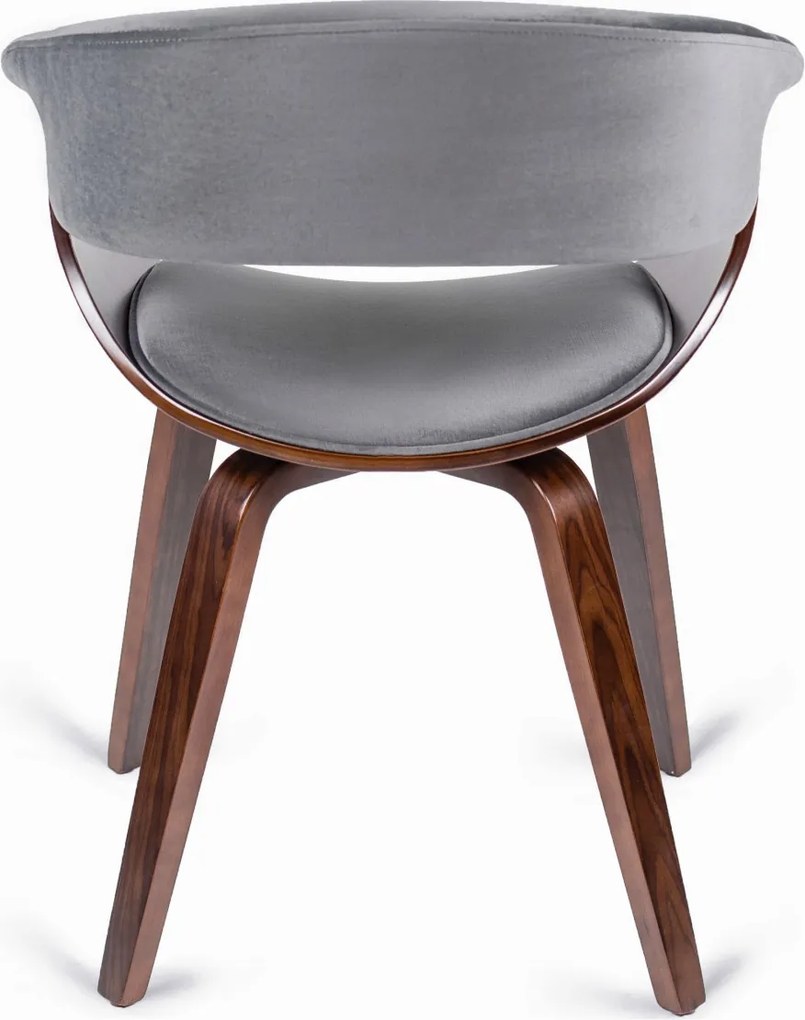 Szék szürke/dió színben, bársony kárpittal. GARY