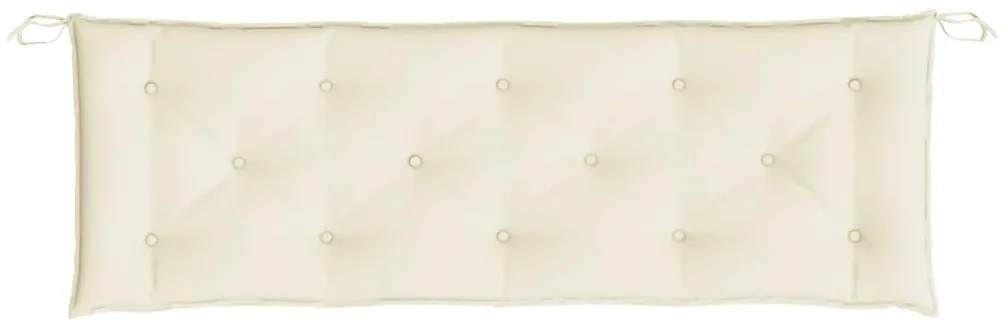 2 db krémfehér oxford szövet kerti padpárna 150 x 50 x 7 cm