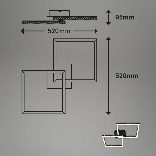 Brilo - LED Dimmelhető felületre szerelhető csillár FRAME 2xLED/9W/230V