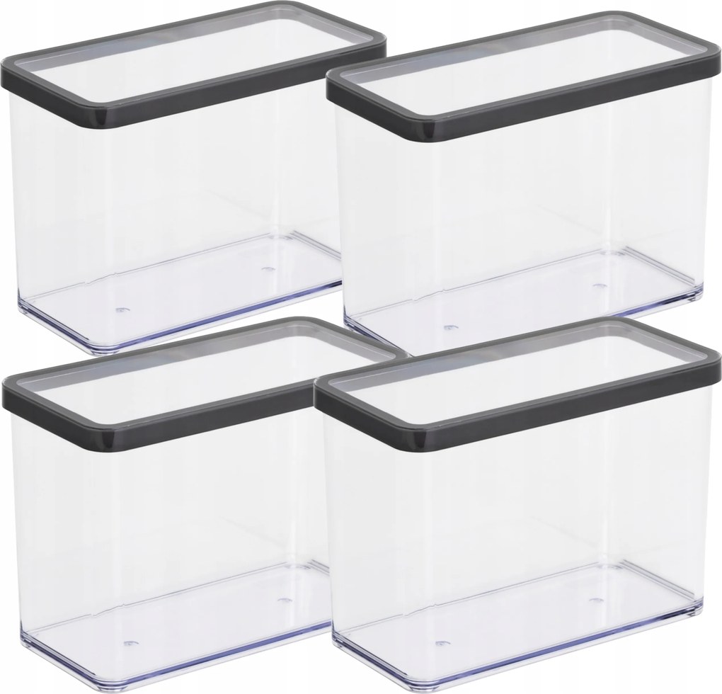 4 Db-os Rotho Edénykészlet Lisztes Tészták Tárolására 2,1L Grafit Loft