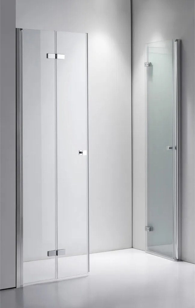 Stuxi Verona Big 170 cm széles aszimmetrikus kétszárnyú csukló zuhanyajtó (80+90 cm), 6 mm vízlepergető üveggel, króm profillal, 195 cm magas