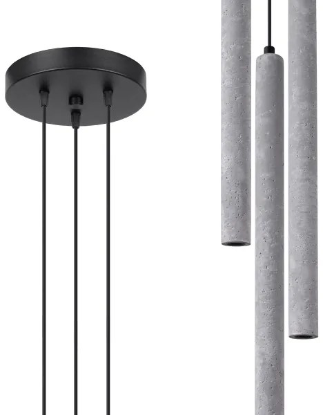 Sollux SL.1273 - Csillár zsinóron PASTELO 3xG9/8W/230V beton