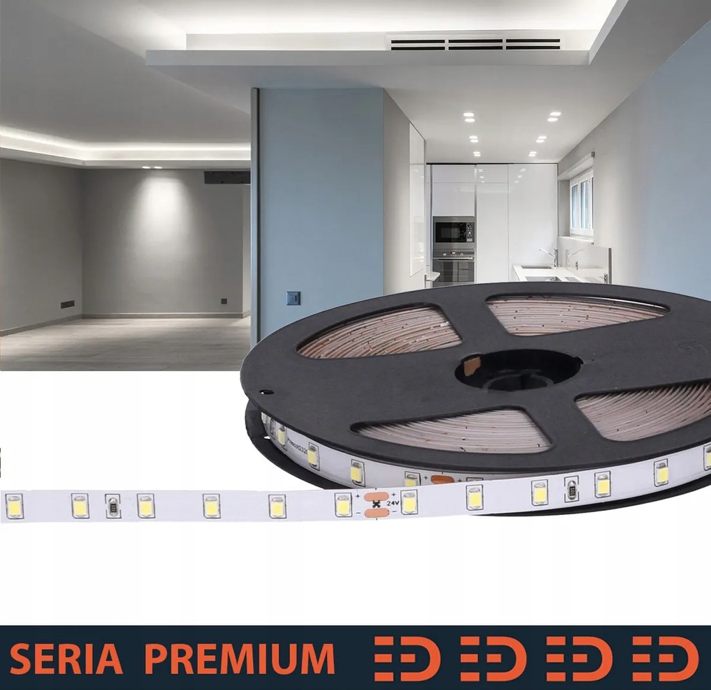 Led szalag Hideg fehér 6500K 24V 70 LED/m 900lm/m 5 év garancia