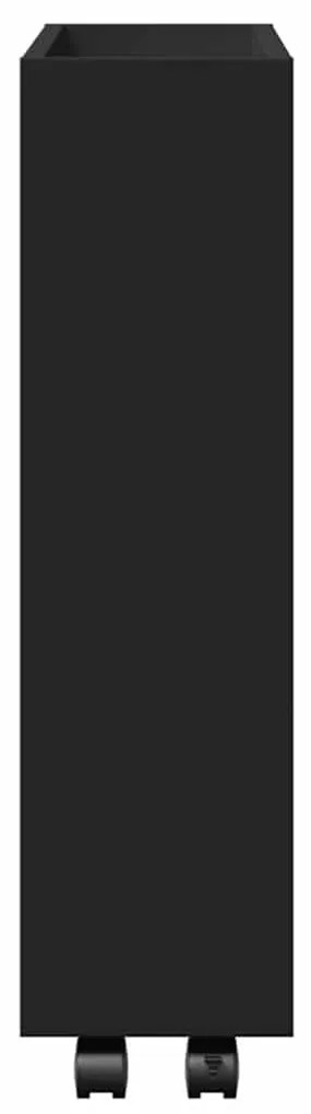 3 szintes fekete szerelt fa keskeny tárolókocsi