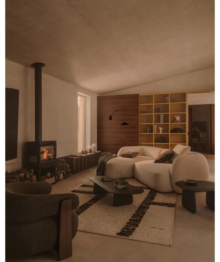 Krémszínű zsenília sarokkanapé (bal oldali-heverő résszel) Martina – Kave Home