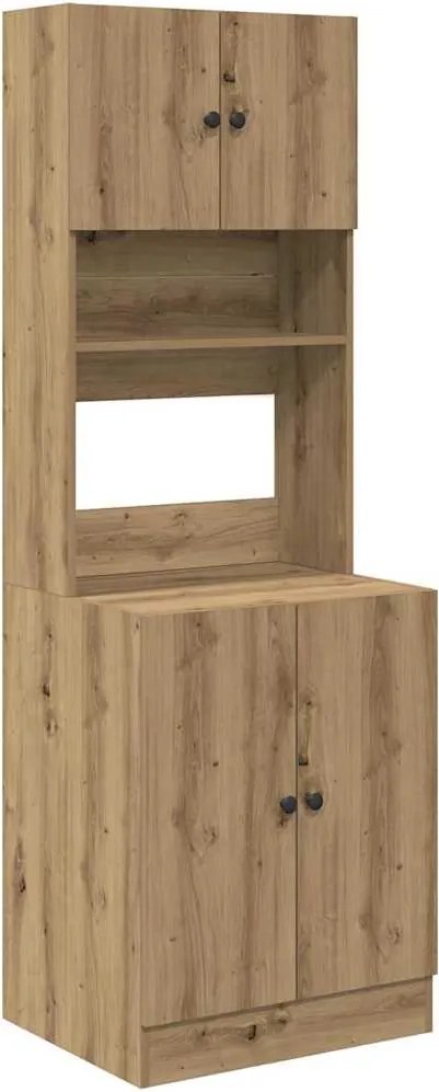 vidaXL Konyhai vitrin polcokkal 2 pcs Artisan tölgy 60 x 50 x 180 cm