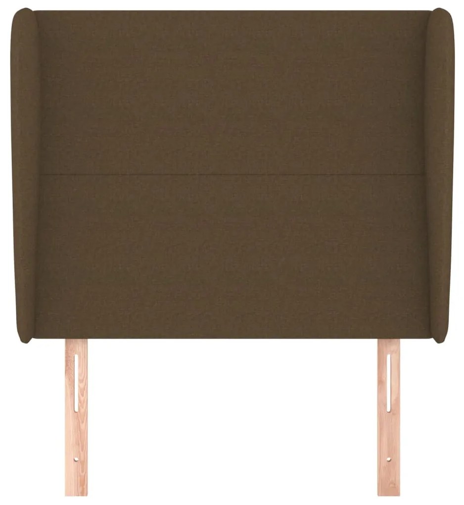 sötétbarna szövet fejtámla szárnyakkal 93 x 23 x 118/128 cm