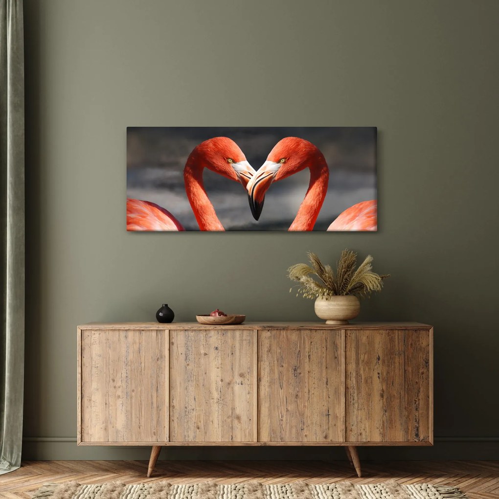 Két szerelmes flamingó képe (120x50 cm)