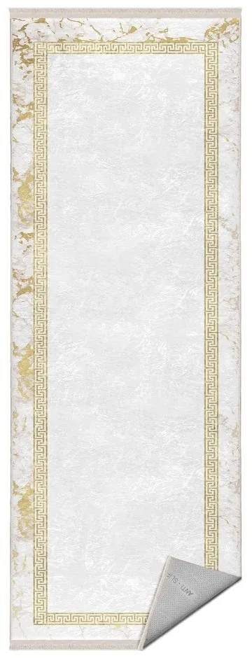 Fehér-aranyszínű futószőnyeg 80x200 cm – Mila Home