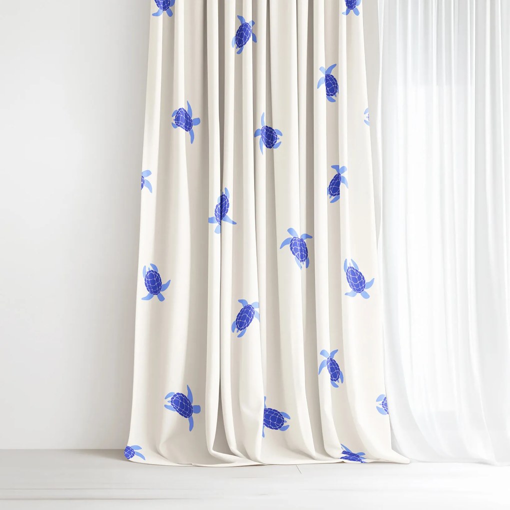 Goldea pamut drapéria -  tengeri teknősök 220x150 cm