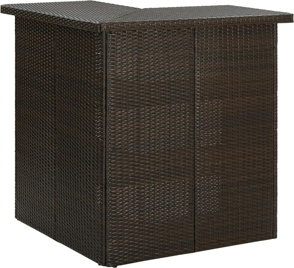 vidaXL barna polyrattan sarok bárasztal 100 x 50 x 105 cm