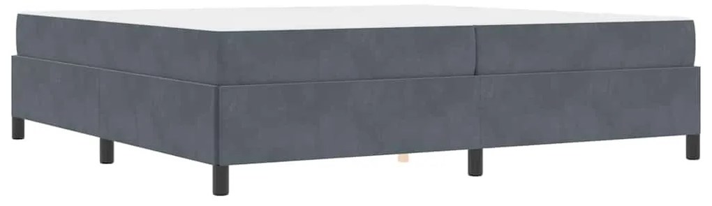 Ágykeret Sötétszürke és szürke és fehér 200 x 200 cm Bársony