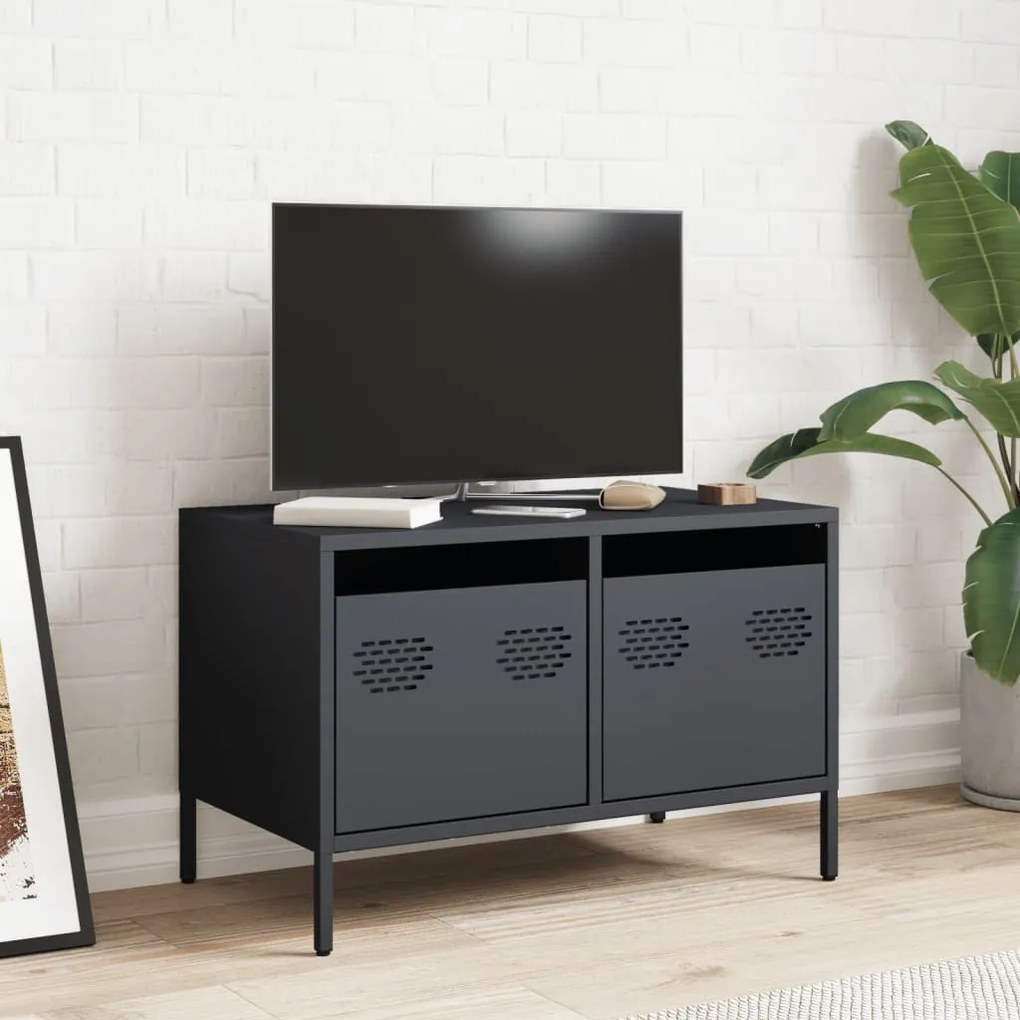 antracitszürke hidegen hengerelt acél TV-szekrény 68x39x43,5 cm