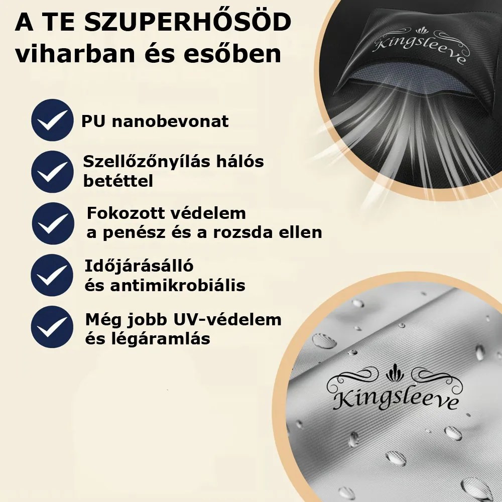 BEER COVER védőponyva sörasztal garnitúrához, 180x90x74cm, antracit Kingsleeve