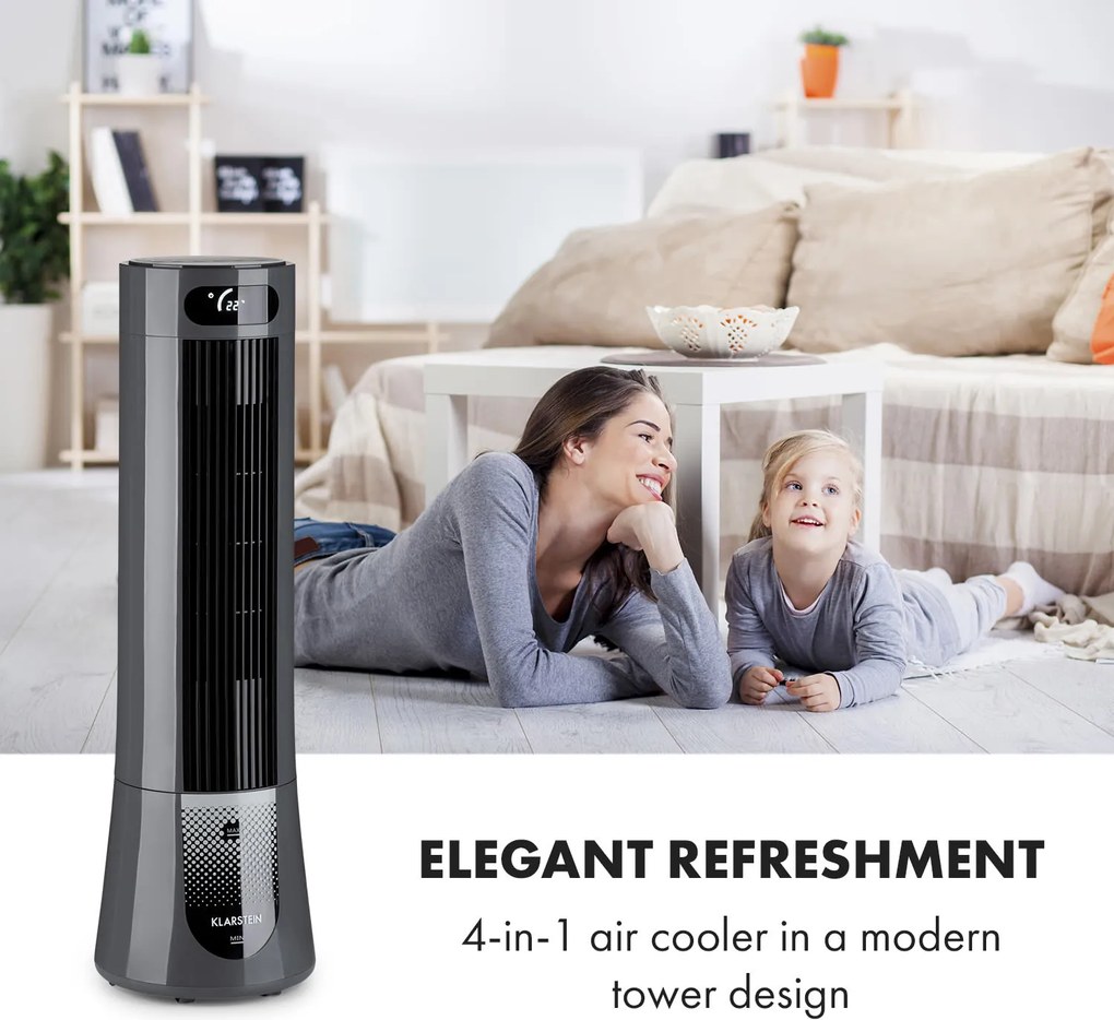 Klarstein Skyscraper Frost, léghűtő, 45 W, 7 liter, 2 hordozható