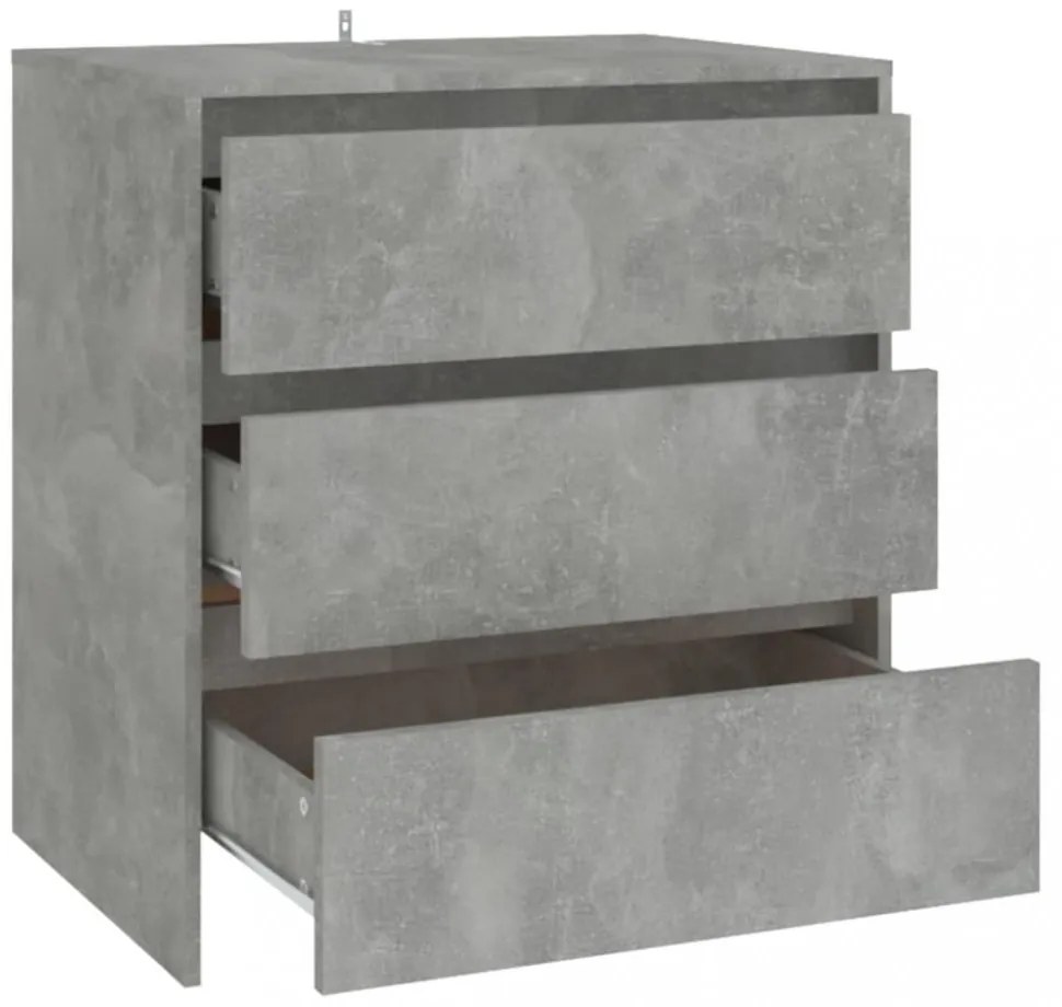 betonszürke szerelt fa tálalószekrény 70x41x75 cm