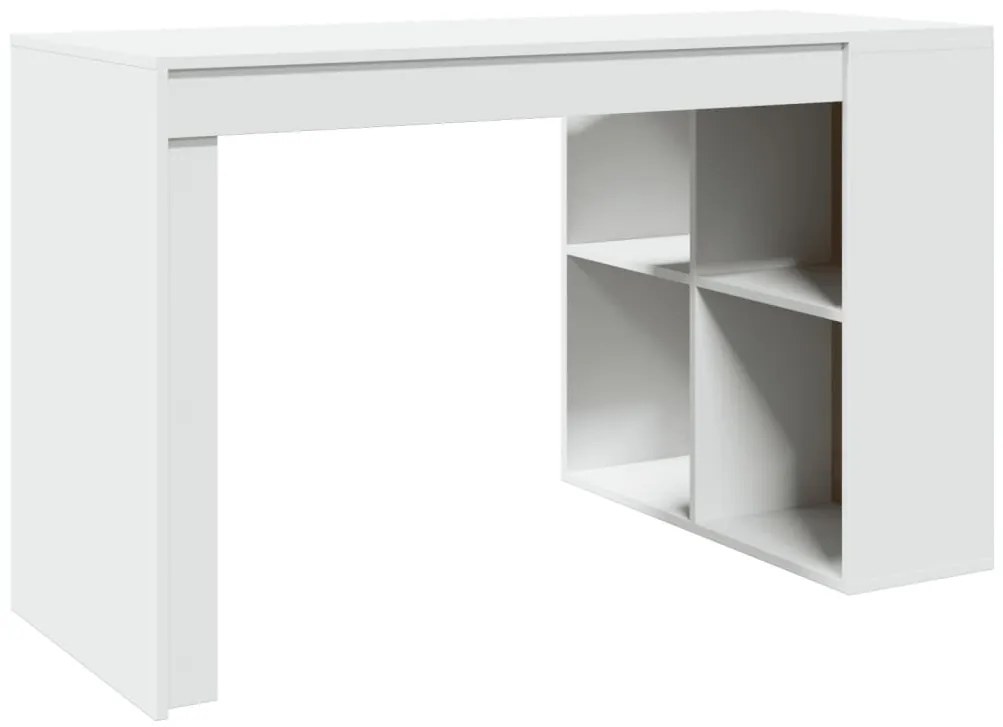 fehér szerelt fa irodai asztal 123,5 x 73,5 x 75 cm