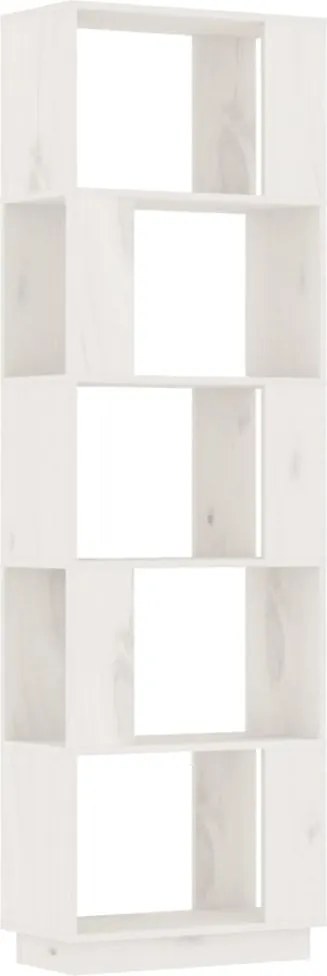 vidaXL fehér tömör fenyőfa könyvszekrény/térelválasztó 51x25x163,5 cm