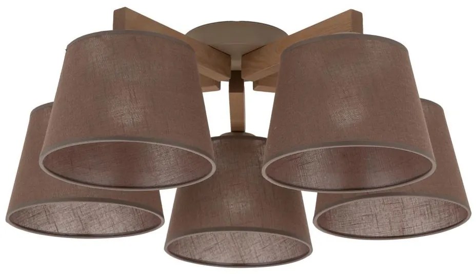 Brilagi - Felületre szerelhető csillár LATTE SABIA 5xE27/15W/230V fenyő/barna