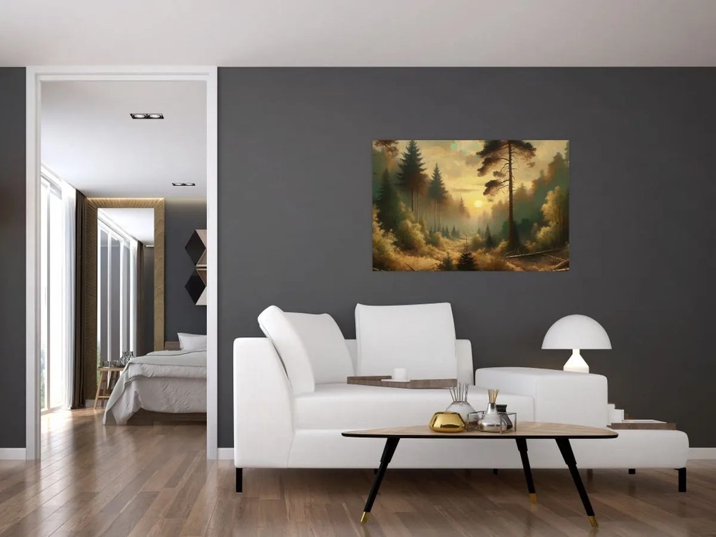 Kép - Napfény az erdőben (90x60 cm)