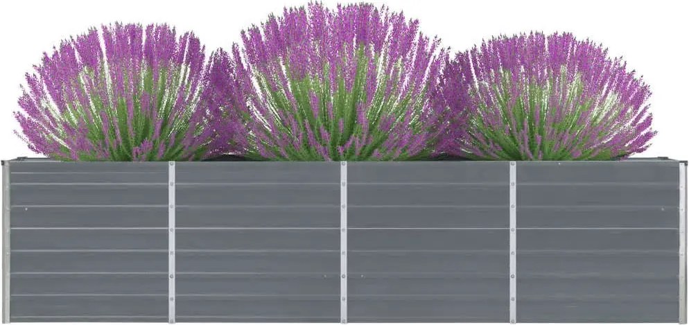 vidaXL szürke horganyzott acél kerti magaságyás 320 x 40 x 77 cm