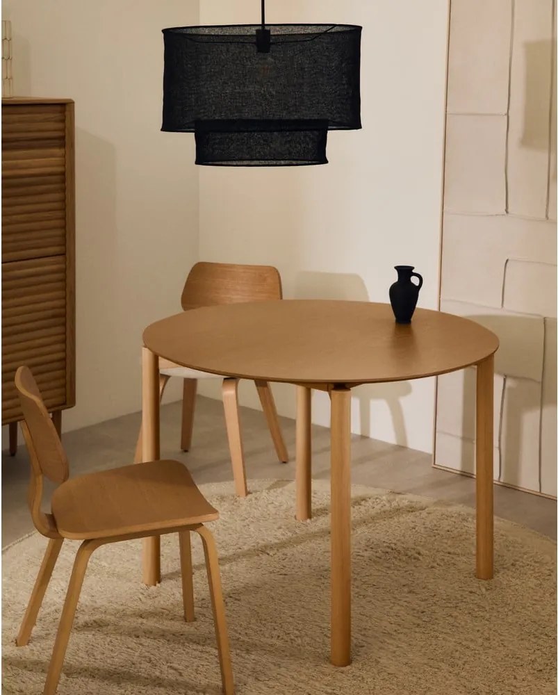 Kerek étkezőasztal kőrisfa dekorral ø 110 cm Indara – Kave Home