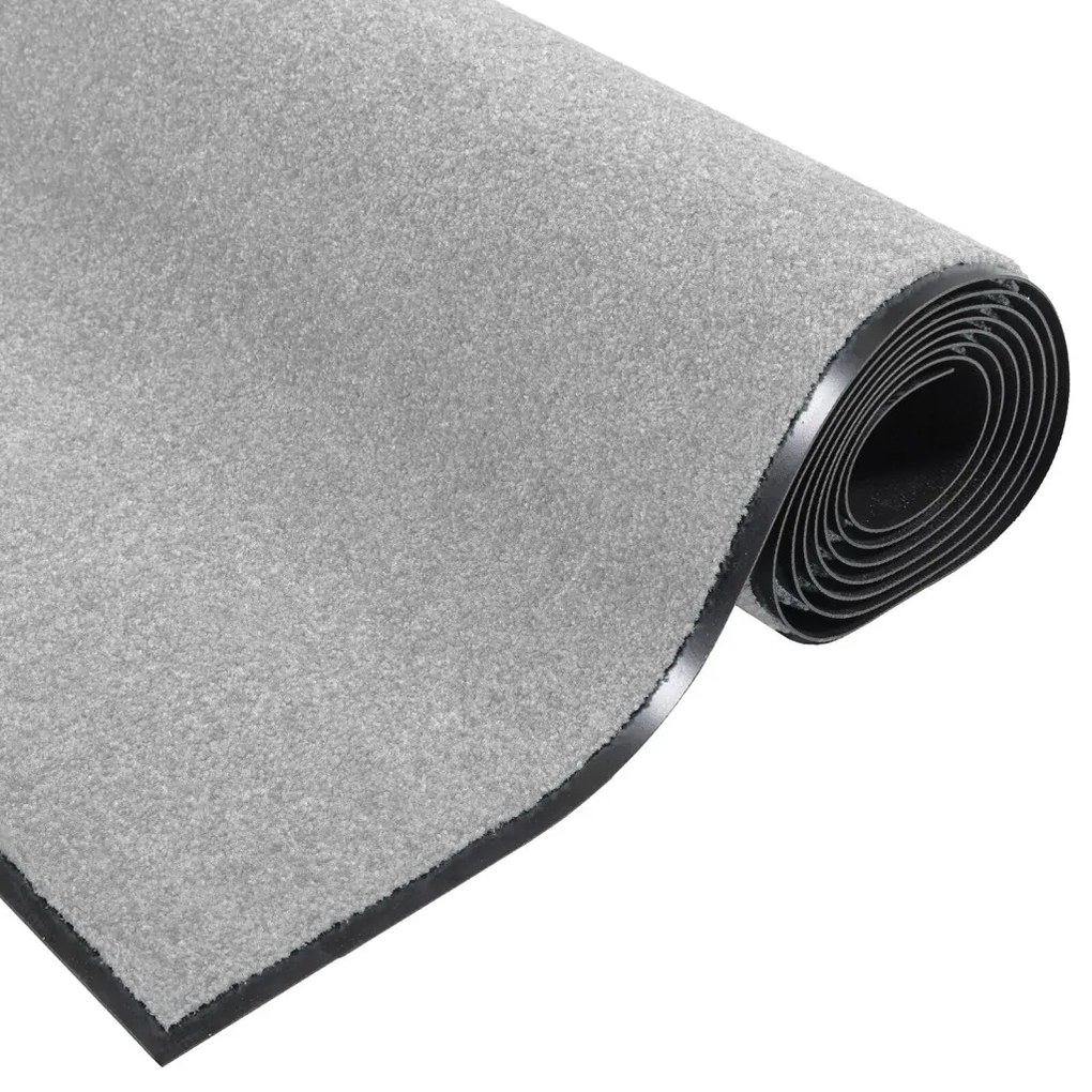 Ajtószőnyeg Szürke és fekete 120 x 250 cm Polipropilén és vinil