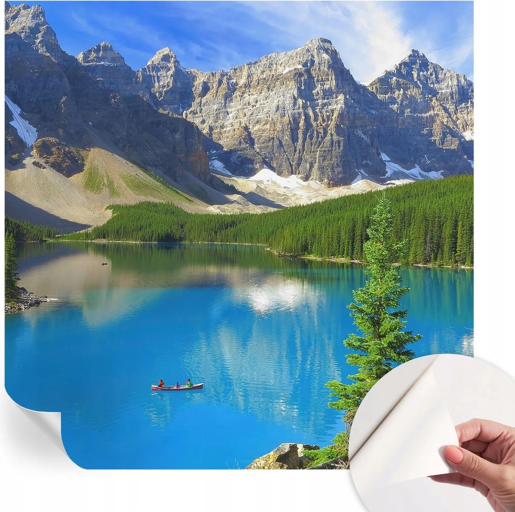 Öntapadós tapéta Fali furnér 3D hatás Hegyi tó 250x250 cm