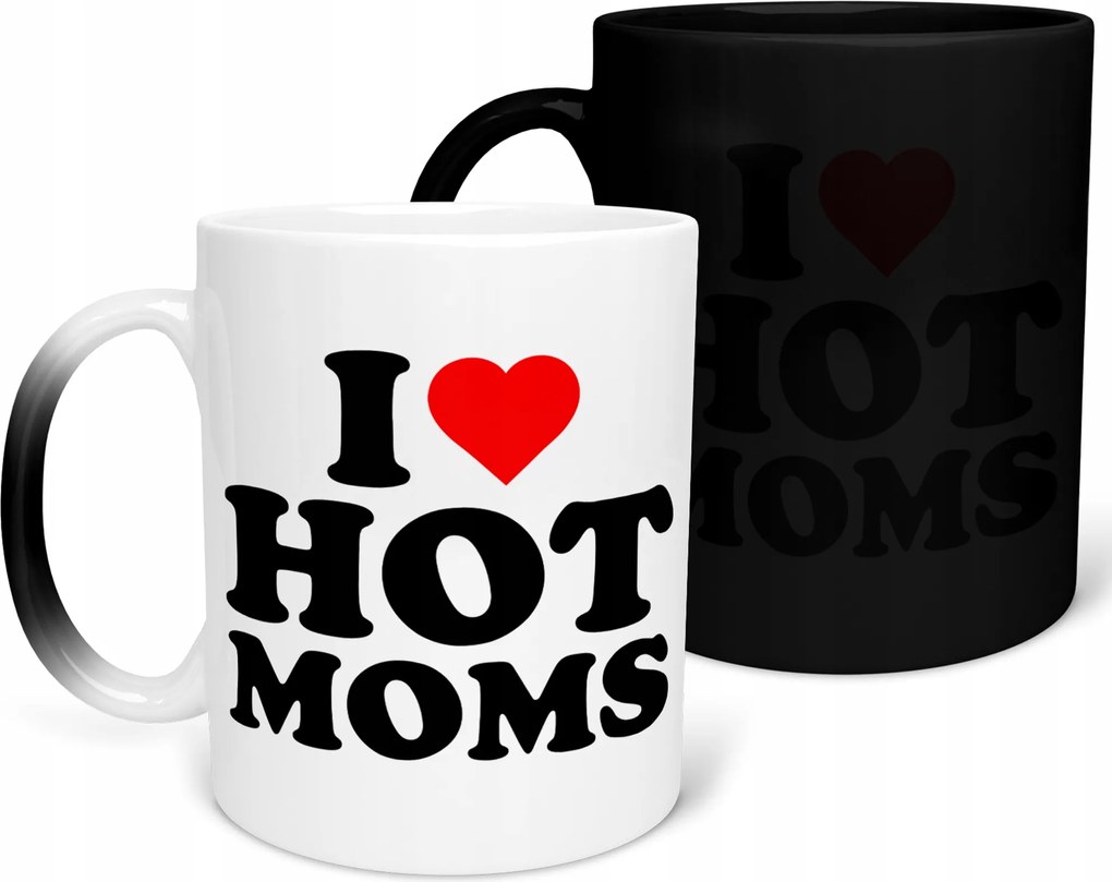 Mágikus Bögre I Love Hot Moms Vicces Ajándék 330ml Csomagolás