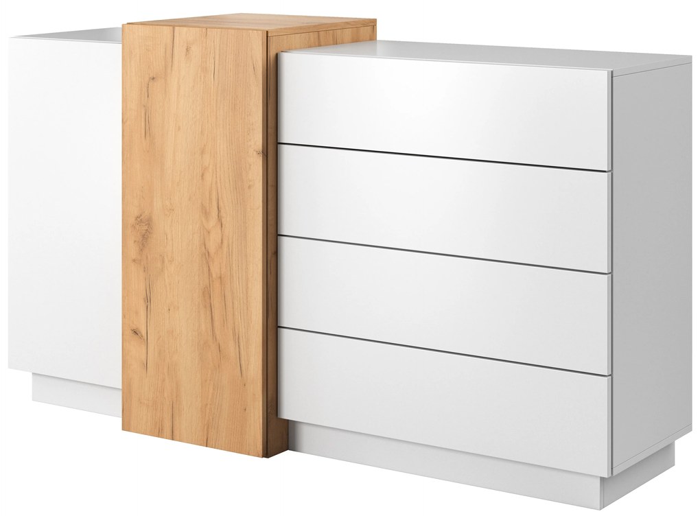 Komód Three 2D4S (arany craft tölgy + fehér). 1071397