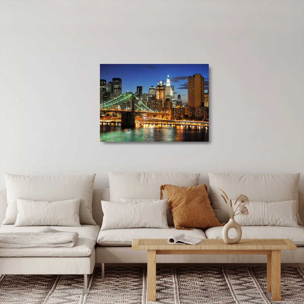 Üveg kép - Híd New Yorkkal (70x50 cm)